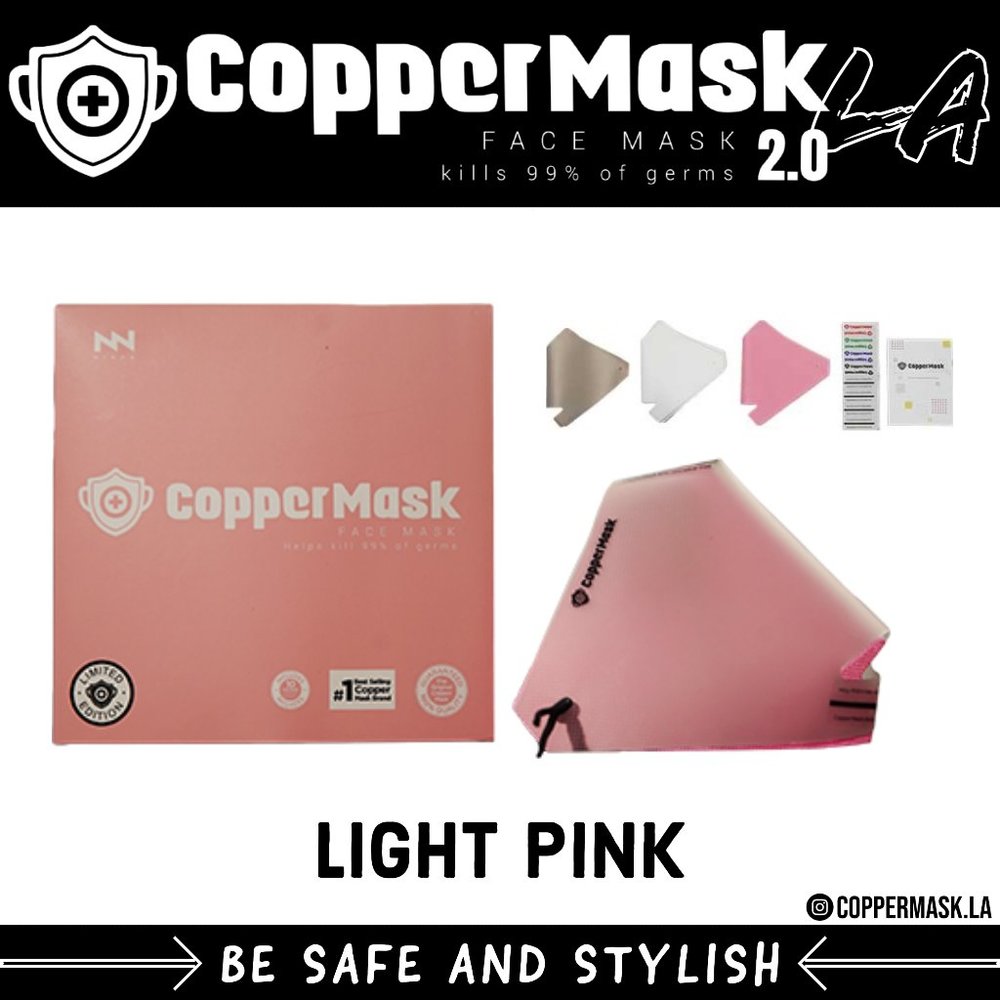CopperMask 2.0 Face Mask Light Pink